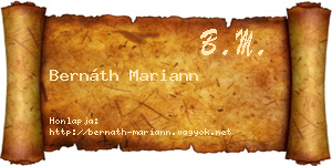 Bernáth Mariann névjegykártya